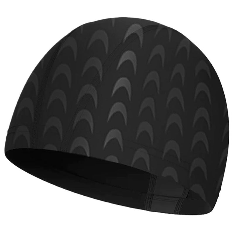 Adult solid color fabric swim cap, unisex, comfortable, ear-protecting, outdoor swimming gear, large waterproof swim cap - Image 1